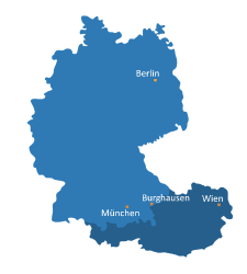 Übersicht der ppedv Standorte in Deutschland und Österreich